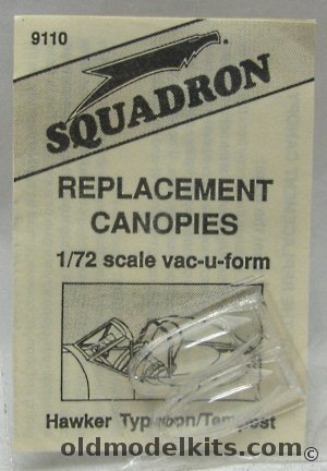 Squadron 1/72 (2) Hawker Typhoon/Tempest Squadron Replacement Canopies, 9110 plastic model kit